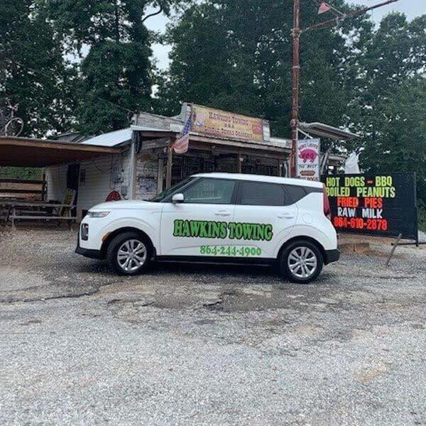 Hawkins Towing company car